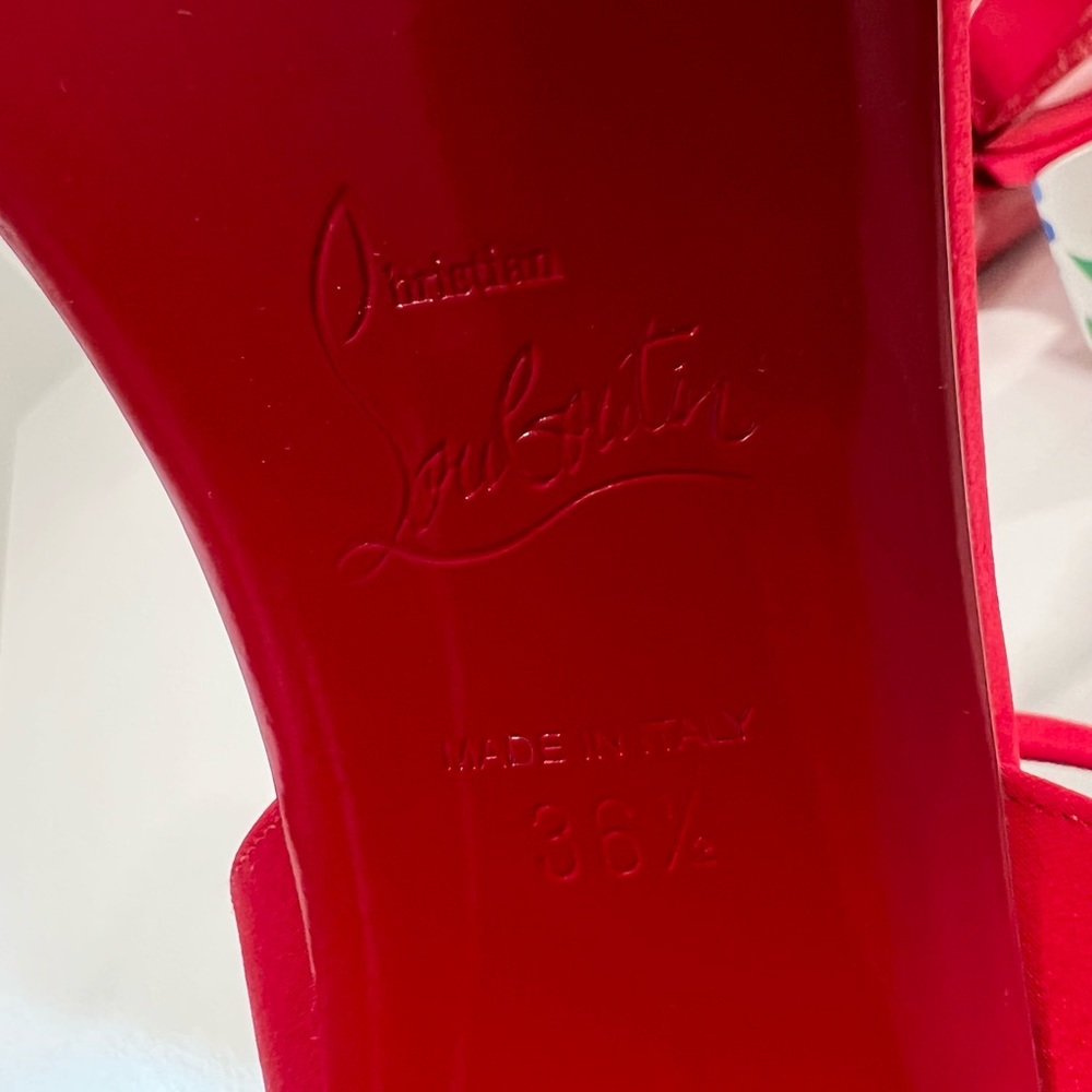 Christian Louboutin Brio 85mm floral heel satin sandals - Picture 9 of 10
